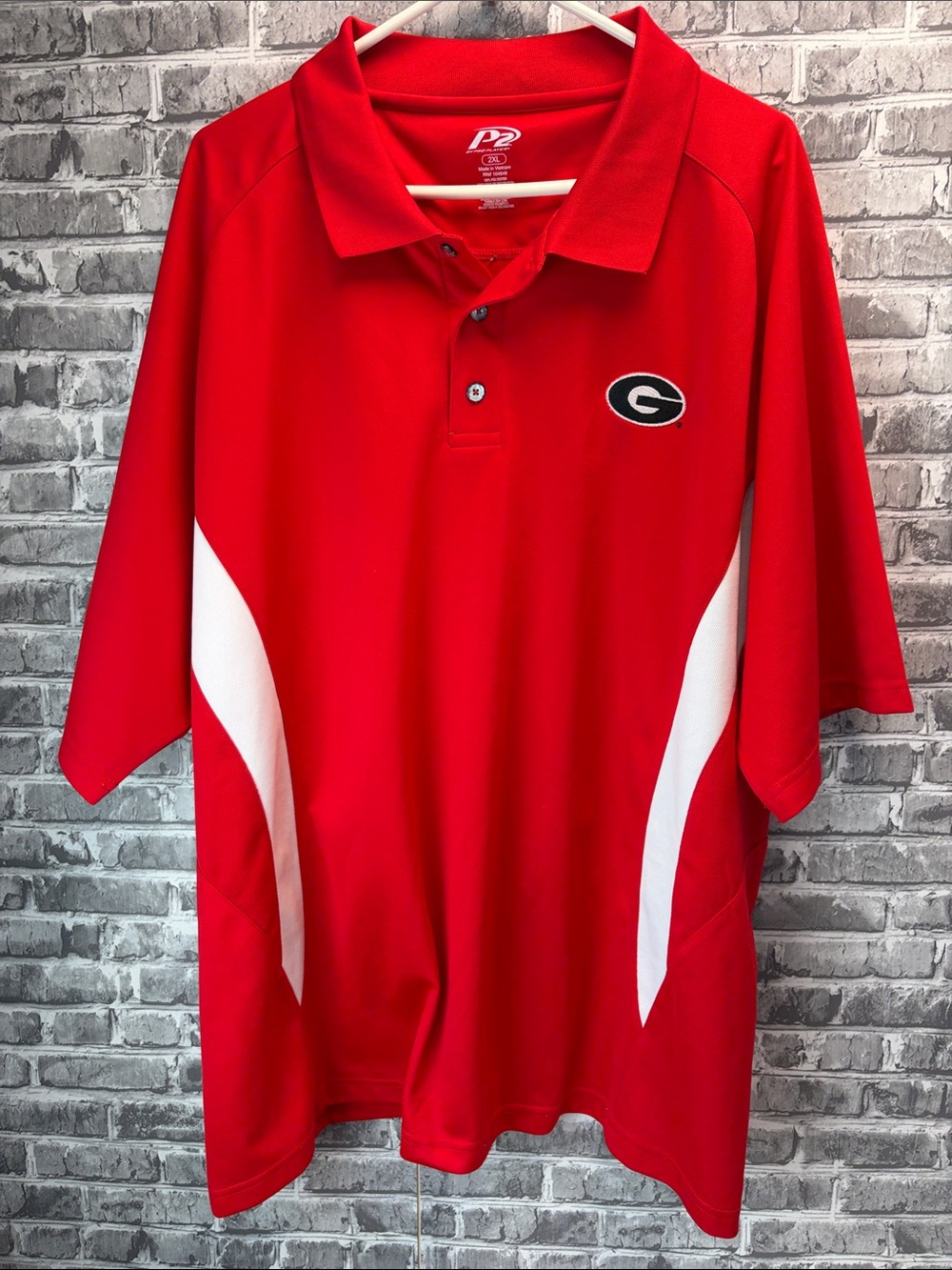 Georgia Bulldogs Pro Player Red Polo with White Side Panels and G Patch